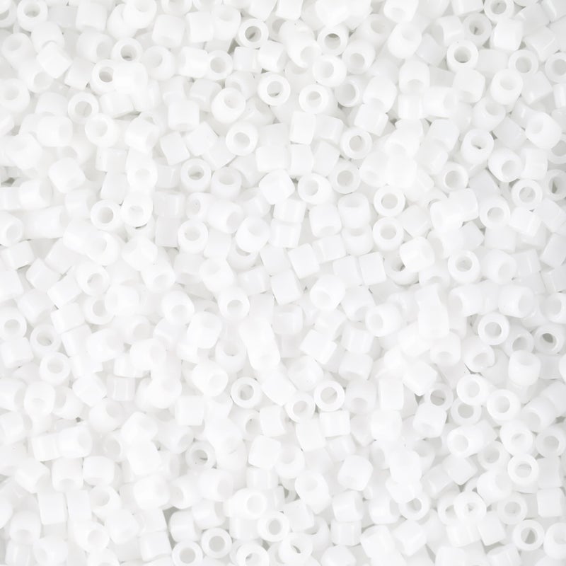 Miyuki Delica Seed Beads â€“ Size 11/0 (1.6 mm), DB0200, Opaque Chalk White, 7.2 g, Approx. 1440 Beads, Made in Japan - Image 2
